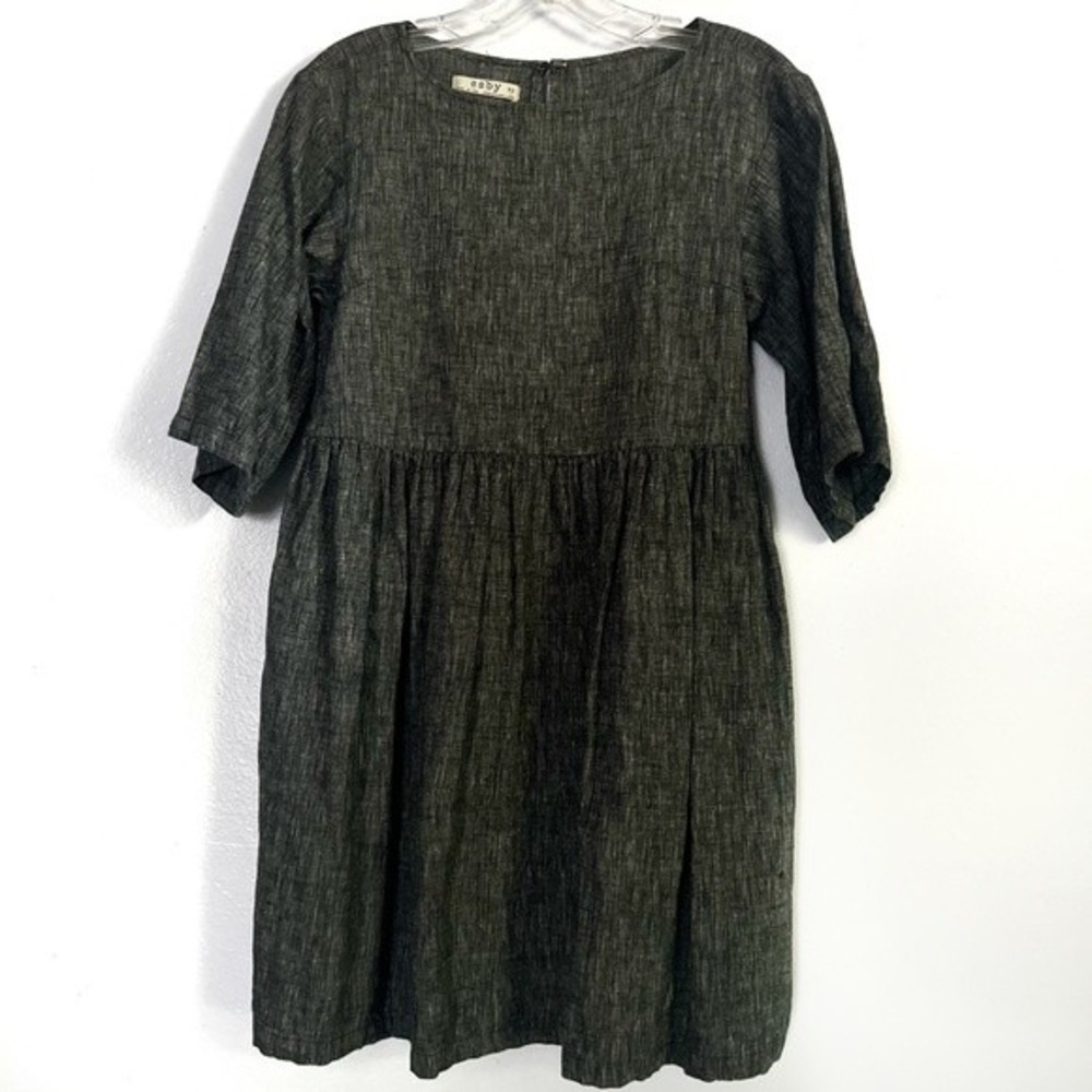 Esby Willow Babydoll Linen Blend Mini Dress